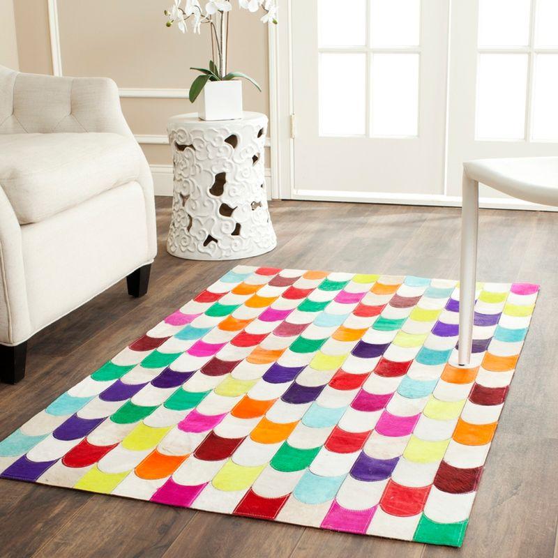 Handmade Multicolor Patchwork Cowhide Area Rug