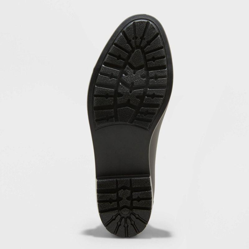 Women's Chelsea Rain Boots - A New Day™ Black 8: Waterproof Ankle Boots, Pull-On Style, Textured Outsole, Block Heel