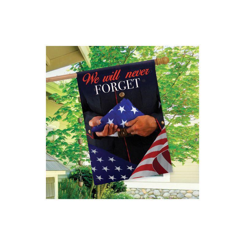 We Will Never Forget Military Bereavement House Flag 28" x 40" Briarwood Lane