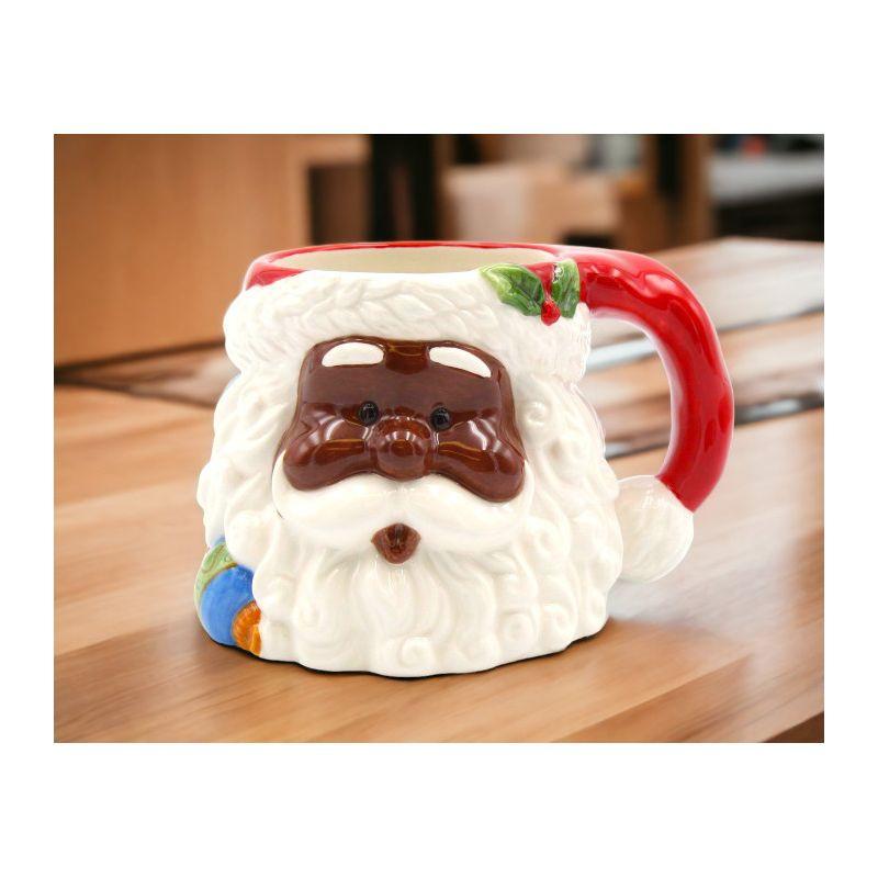 Festive Ceramic African American Santa Claus Mug