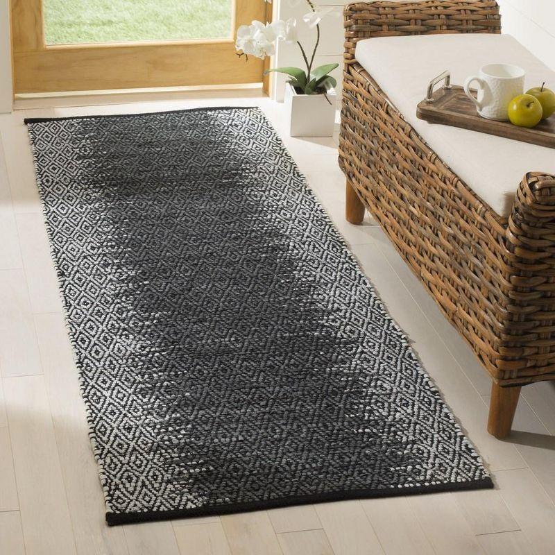 Vintage Leather VTL389 Hand Woven Indoor Accent Rug - Light Grey/Charcoal - 2'3"x4' - Safavieh.
