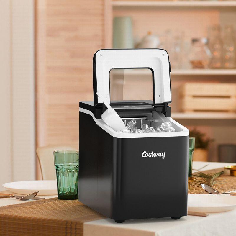Costway Portable Ice Maker Machine Countertop 26Lbs/24H Self-cleaning w/ Scoop Black