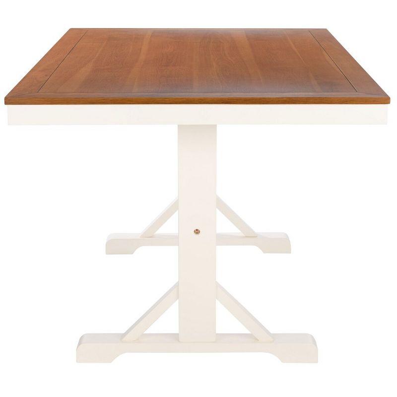 Akash Rectangle Dining Table - White/Natural - Safavieh