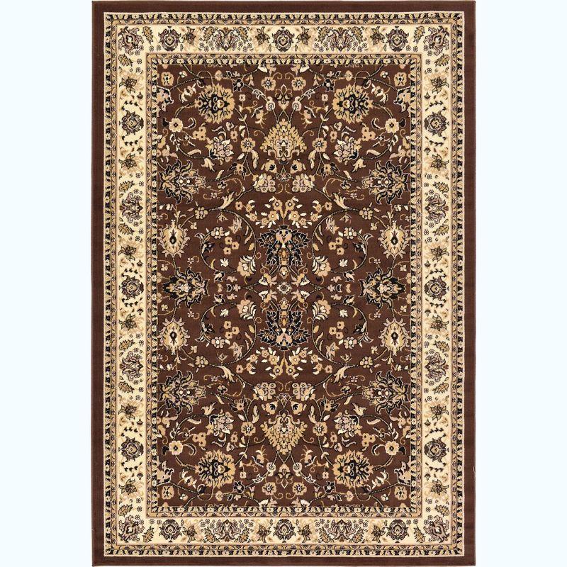 Easy-Care Reversible Brown/Ivory Synthetic 6' x 9' Rug