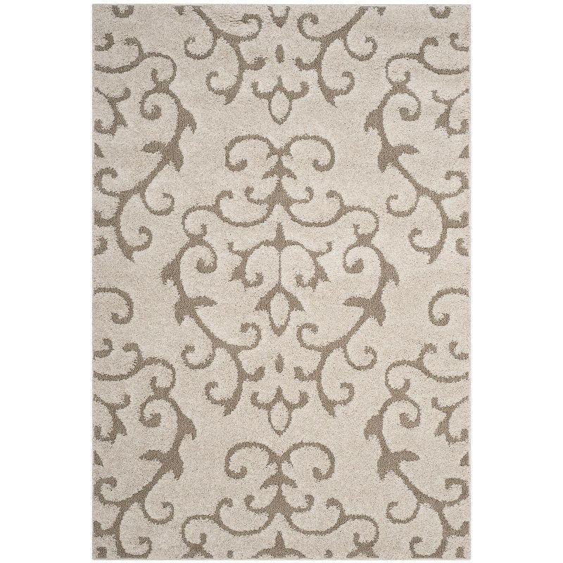 Florida Shag SG470 Power Loomed Indoor Area Rug - Cream/Beige - 9'x12' - Safavieh