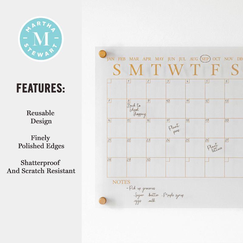 Thomas Martha Stewart Acrylic Wall Calendar with Dry Erase Marker and Mounting Hardware