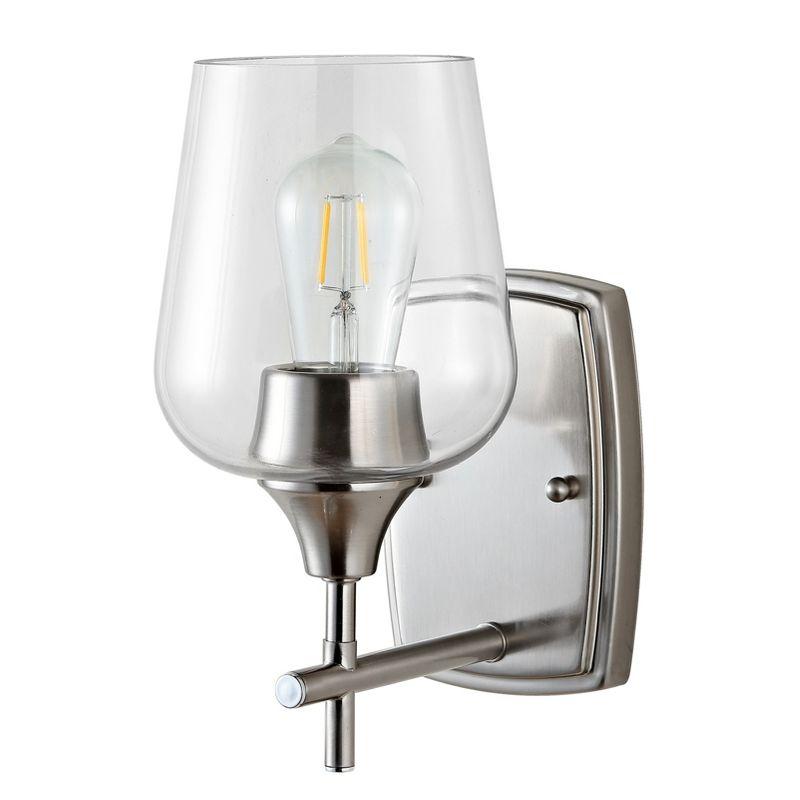 Valda 11" Nickel and Glass Contemporary Wall Sconce