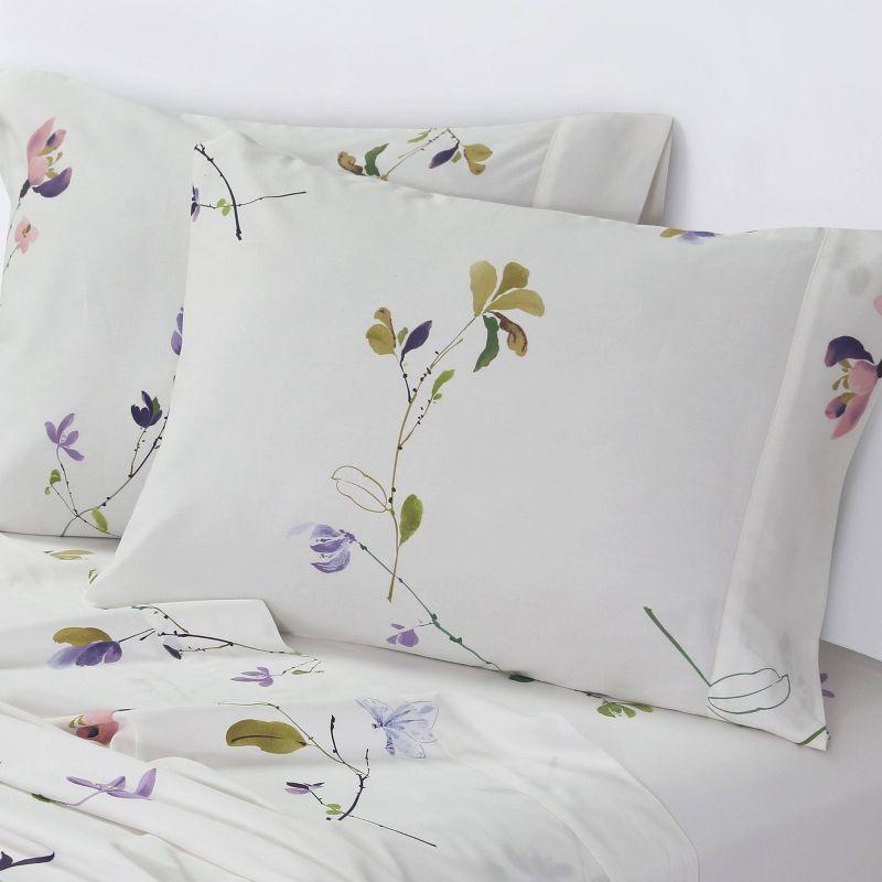 Tribeca Living Twin Selena 300 Thread Count Organic Cotton Extra Deep Pocket Sheet Set: Azores Home, Sateen Weave, OEKO-TEX Certified