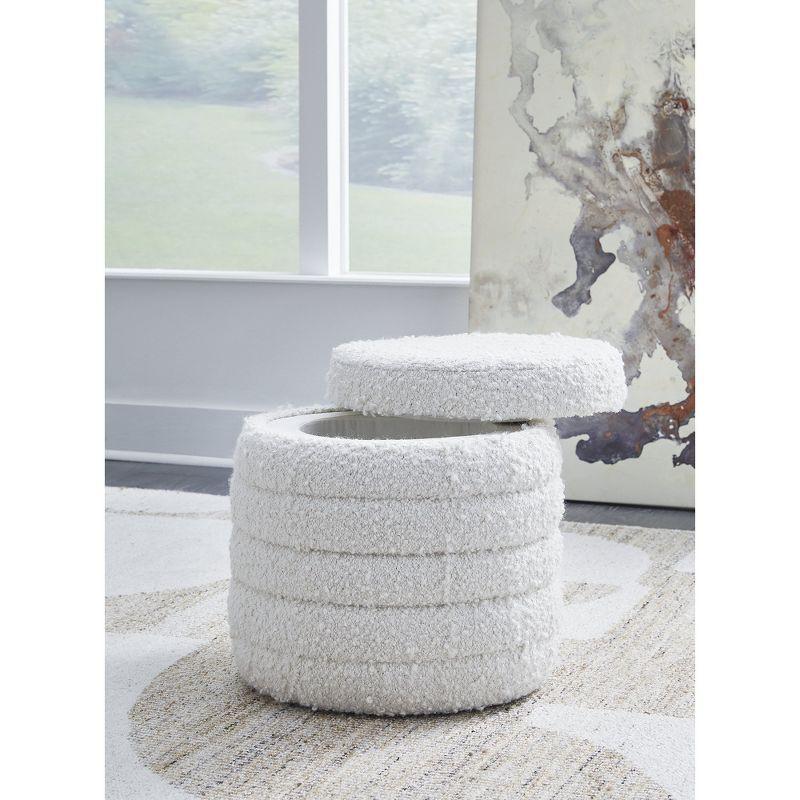 Signature Design by Ashley Duntler Storage Ottoman, Ivory White