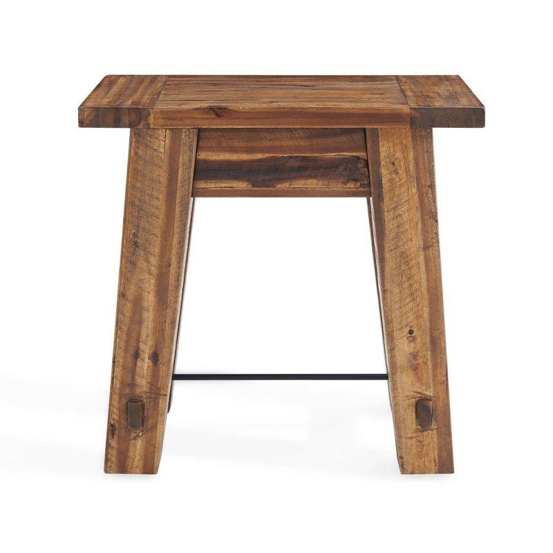 Durango Industrial Wood End Table Dark Brown - Alaterre Furniture: Rustic Acacia, Mid-Century Modern