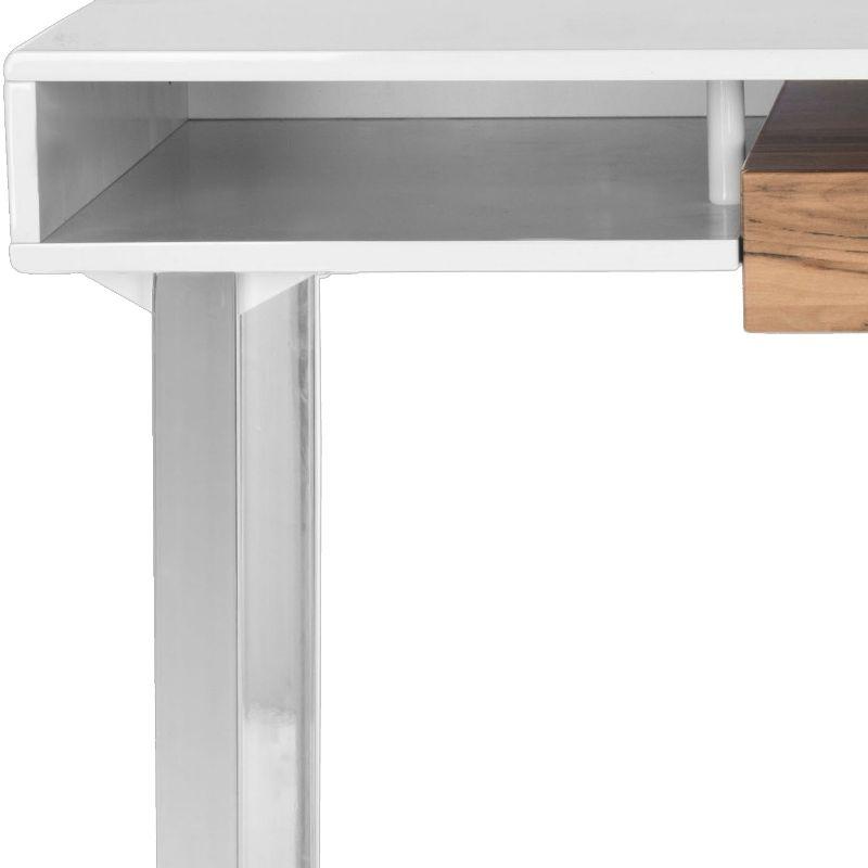 Metropolitan Computer Desk - White/Chrome - Safavieh