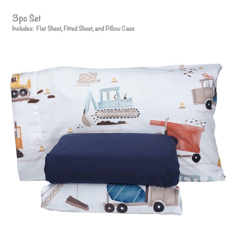 Bedtime Originals Construction Zone Transportation Twin Sheets & Pillowcase Set