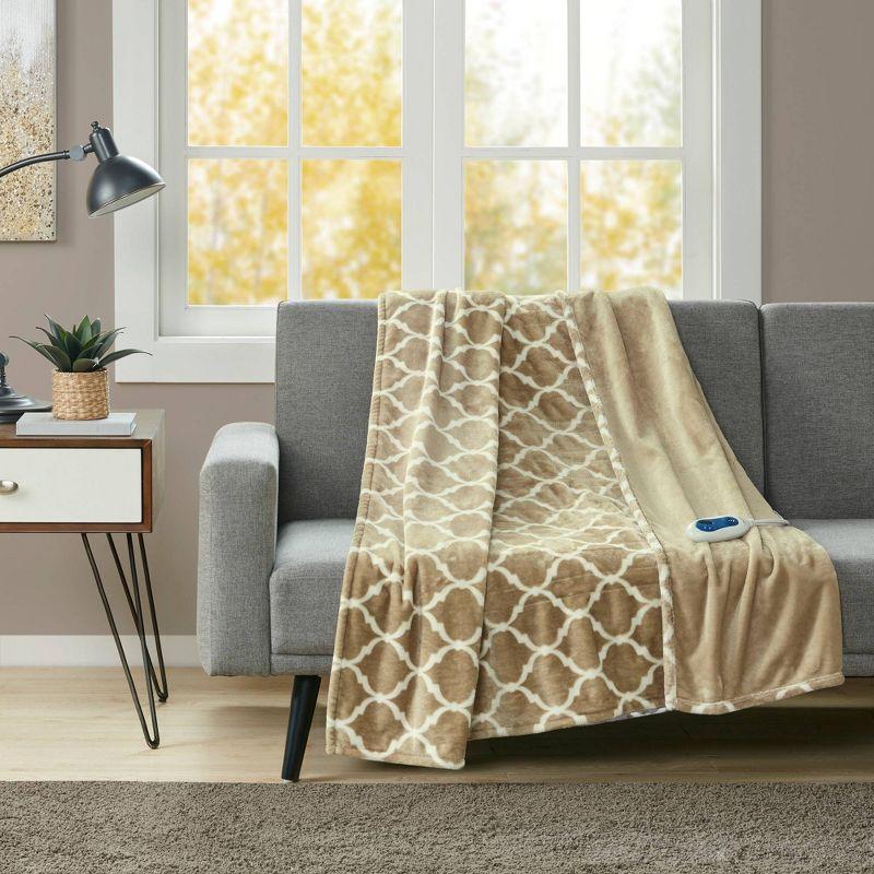 Beautyrest Heated Ogee Oversized Throw