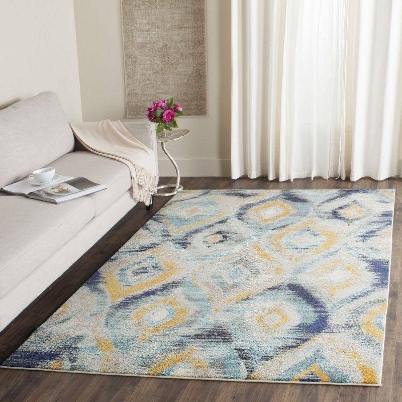 Bohemian Flair Blue/Multi Synthetic Rectangular Area Rug