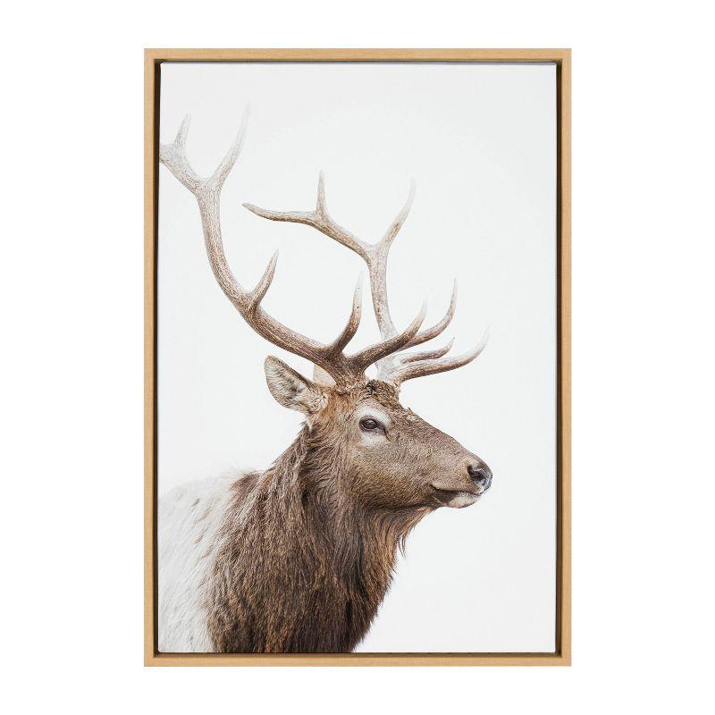 Sylvie Stag Profile Framed Canvas by Amy Peterson Art Studio - Kate & Laurel All Things Decor