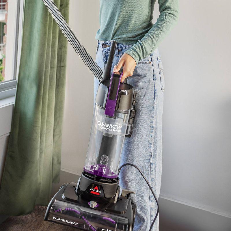 BISSELL 3437 BISSELL CleanView Compact Turbo Upright Vacuum with Quick Release Wand, Full Size Power, Compact Size for Apartments & Dorms, 3437