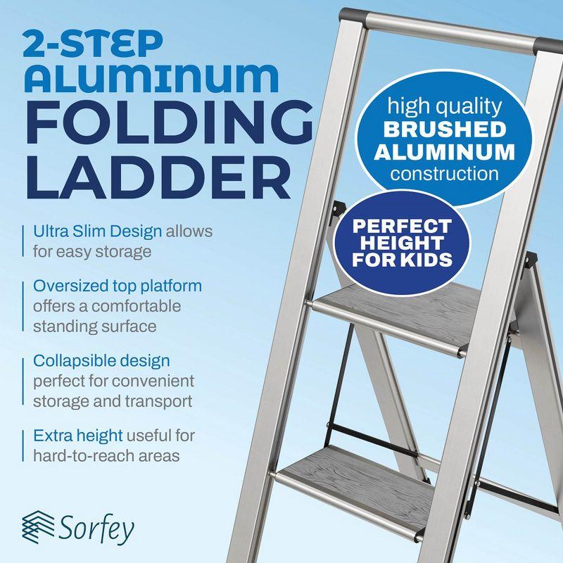 Sorfey Sorfey Step Ladders 2 - Step Steel Lightweight Folding Step Stool