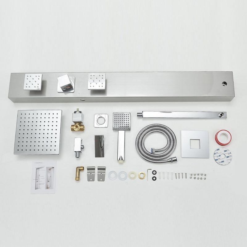 BWE 2-Shower Tower Shower Panel System with Adjustable Rain Shower Head and Handheld Shower Rod