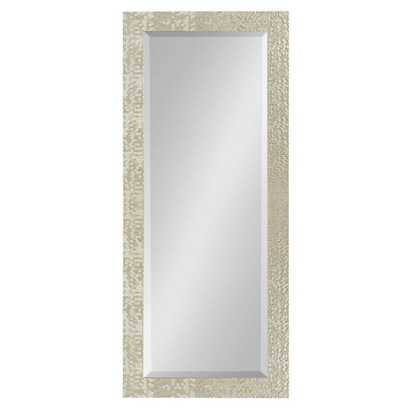 18" x 50" Coolidge Framed Beveled Decorative Wall Mirror Gold - Kate & Laurel All Things Decor: Champagne Finish, Textured