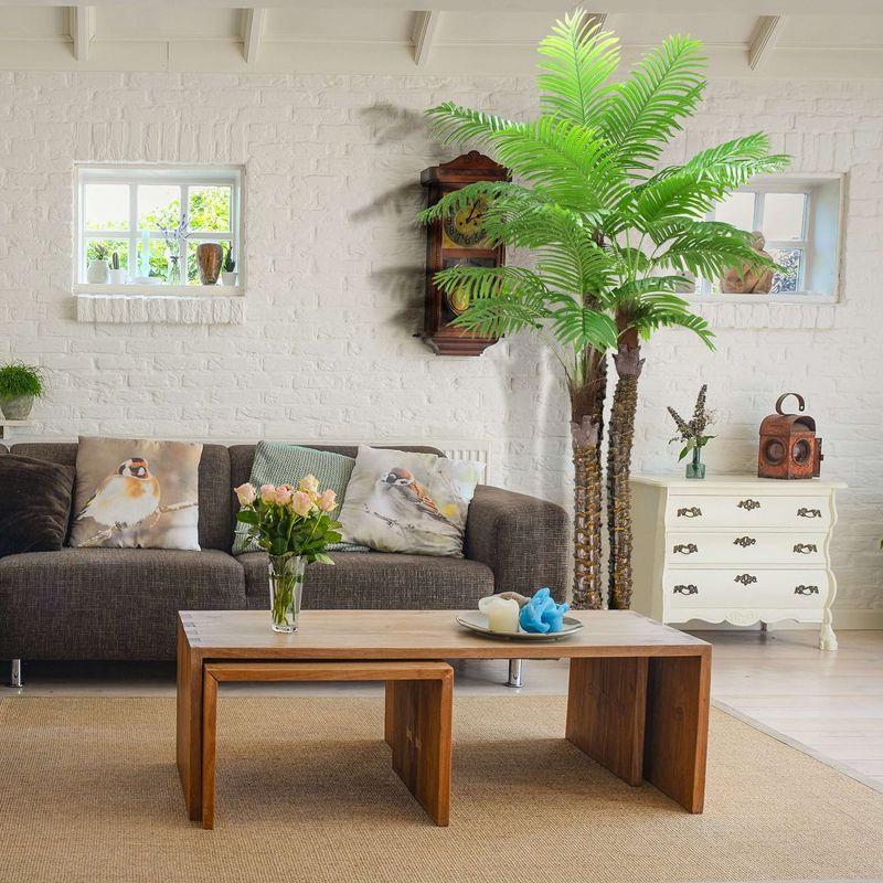 8ft Artificial Palm Tree Fake Palm Plants Outdoor Indoor in Pot Large Faux Palm Plants for Living Room Front Porch Patio Pool Garden Home Office Decor