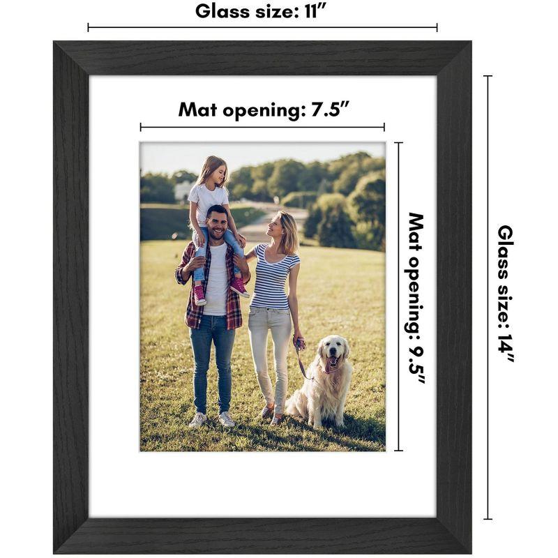 Americanflat Americanflat Picture Frame - Frame with Mat - Wide Molding - Shatter-Resistant Glass