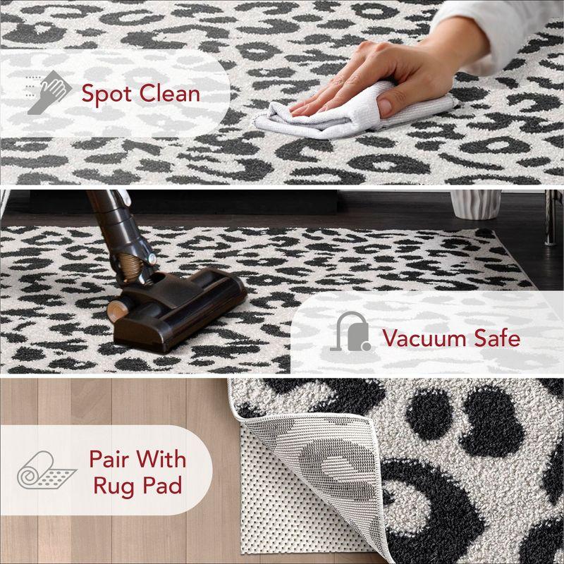 Nuloom Leopard Animal 8x10 Indoor Area Rug for Living Room Bedroom Dining Room Kitchen, Dark Grey/Ivory