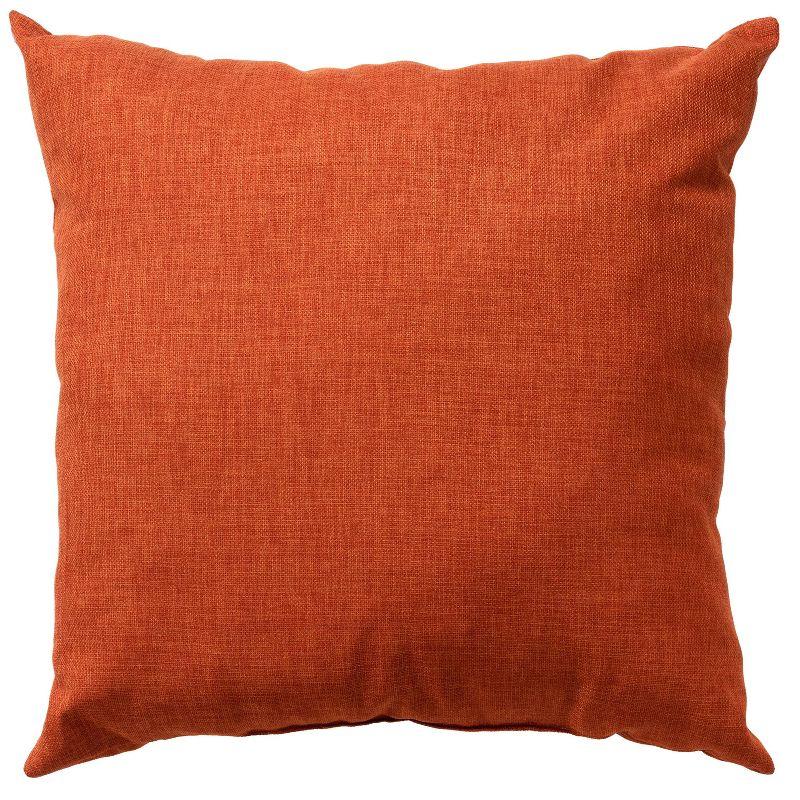 Burnt Orange 22"x22" Poly Filled Square Throw Pillow