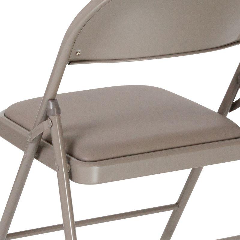 Flash Furniture 4 Pack HERCULES Series Double Braced Gray Vinyl Folding Chair