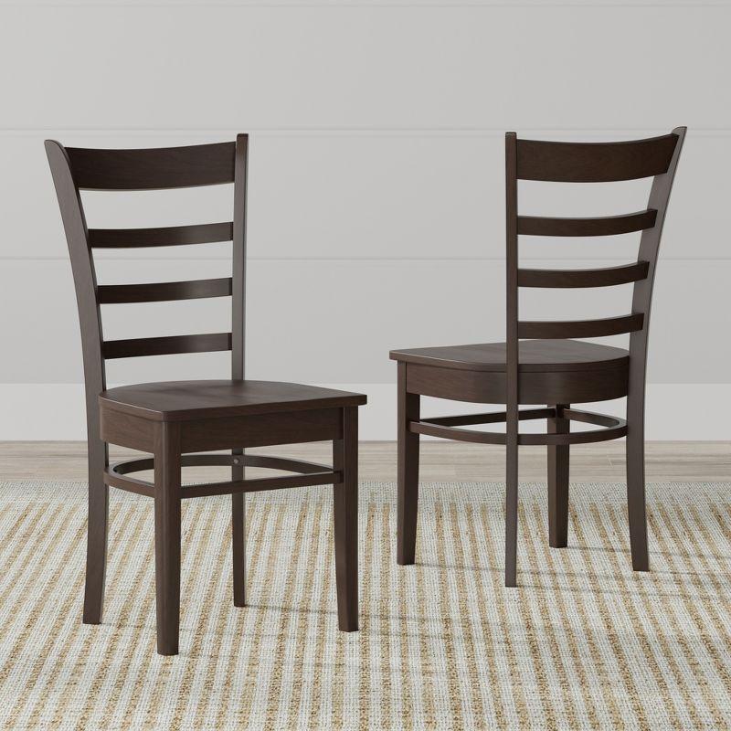 Glenwillow Home Slat Back Solid Wood Dining Chairs in Dark Walnut (Set of 2)