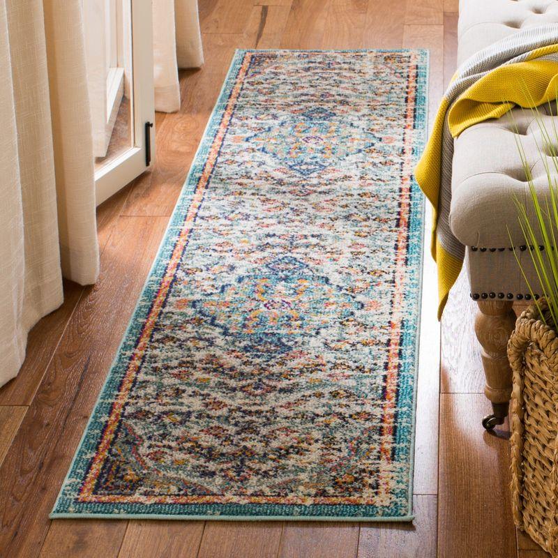 Madison MAD447 Power Loomed Indoor Runner Rug - Grey/Light Blue - 2'2"x6' - Safavieh
