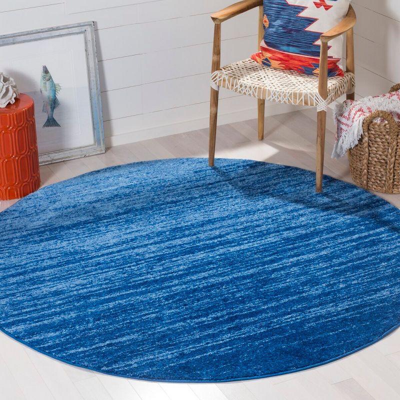 Adirondack ADR113 Machine Made Indoor Area Rug - Light Blue/Dark Blue - 4' Round - Safavieh