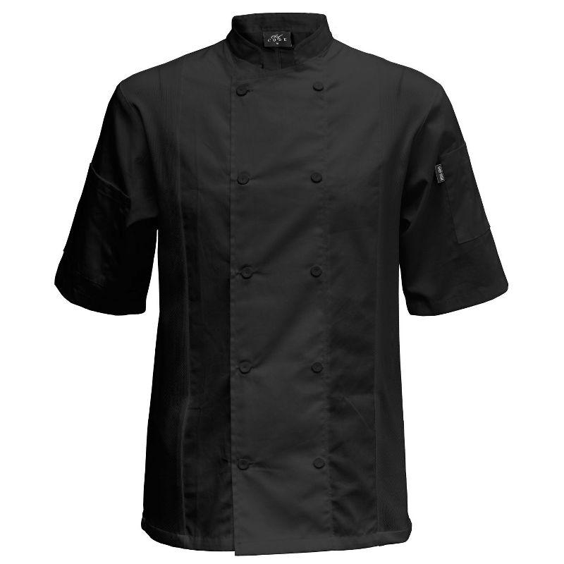 Chef Code Cool Breeze Side Vent Chef Coat, Short Sleeves White XS