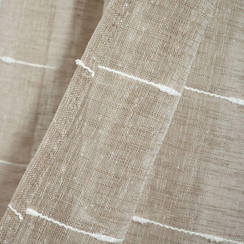 Farmhouse Textured Sheer Polyester Sheer Curtain Pair (Set of 2)