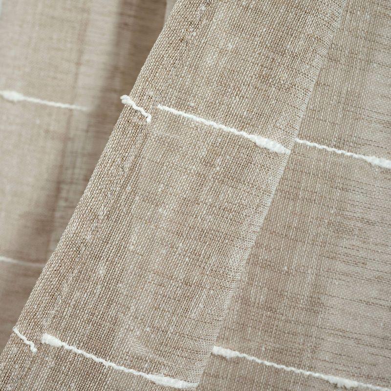 Farmhouse Textured Sheer Polyester Sheer Curtain Pair