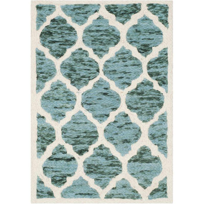 Himalaya HIM121 Handmade Accent Rug - 2'x3' - Turquoise/Ivory - Safavieh