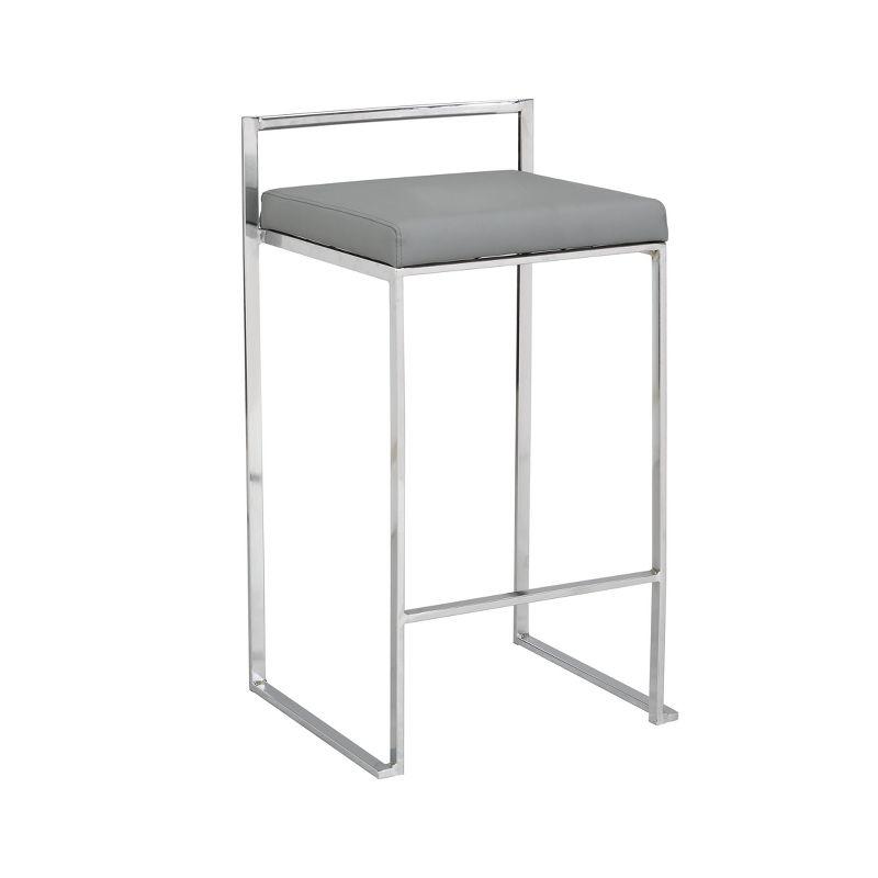 Lucien 25.25" Gray Metal Backless Counter Stool