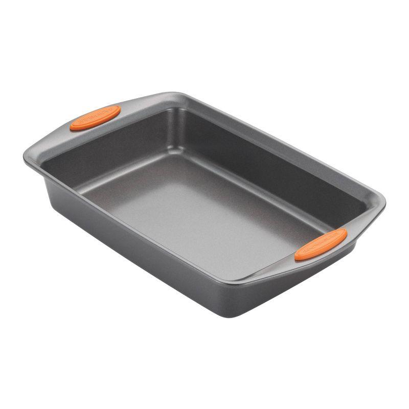 Silver and Orange Nonstick 5-Piece Baking Pan Set