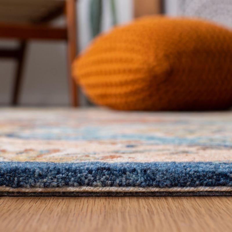 Heritage Blue and Rust Hand-Tufted Wool 4' x 6' Area Rug