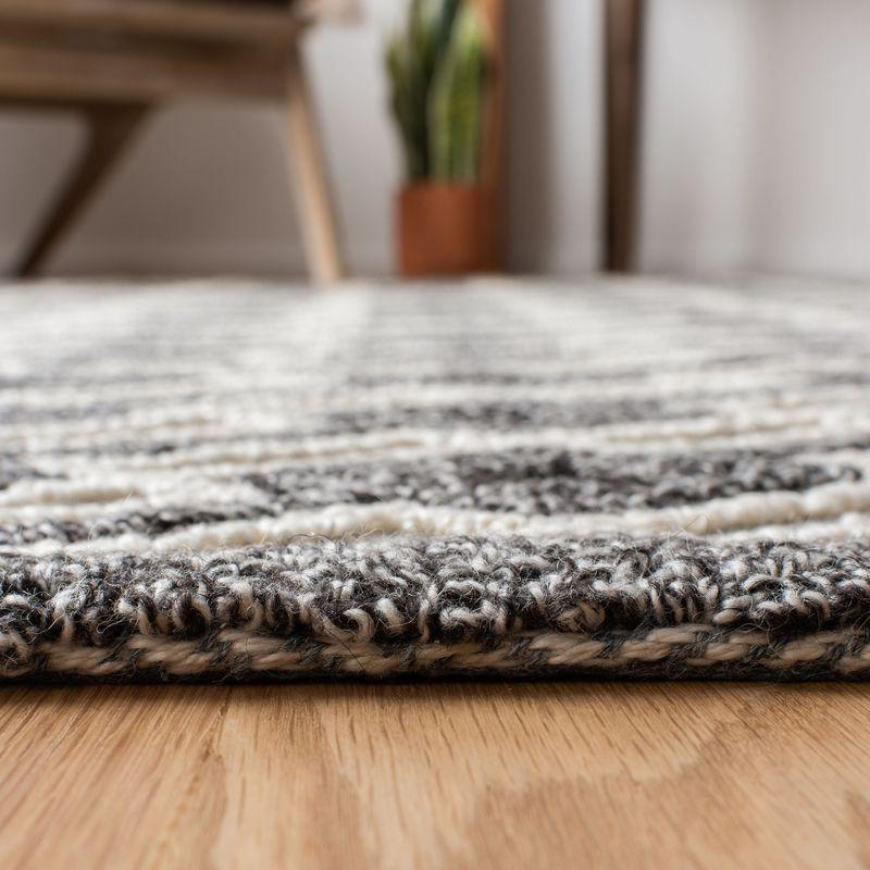 Handmade Gray and Beige Wool-Viscose 4' x 6' Tufted Rug