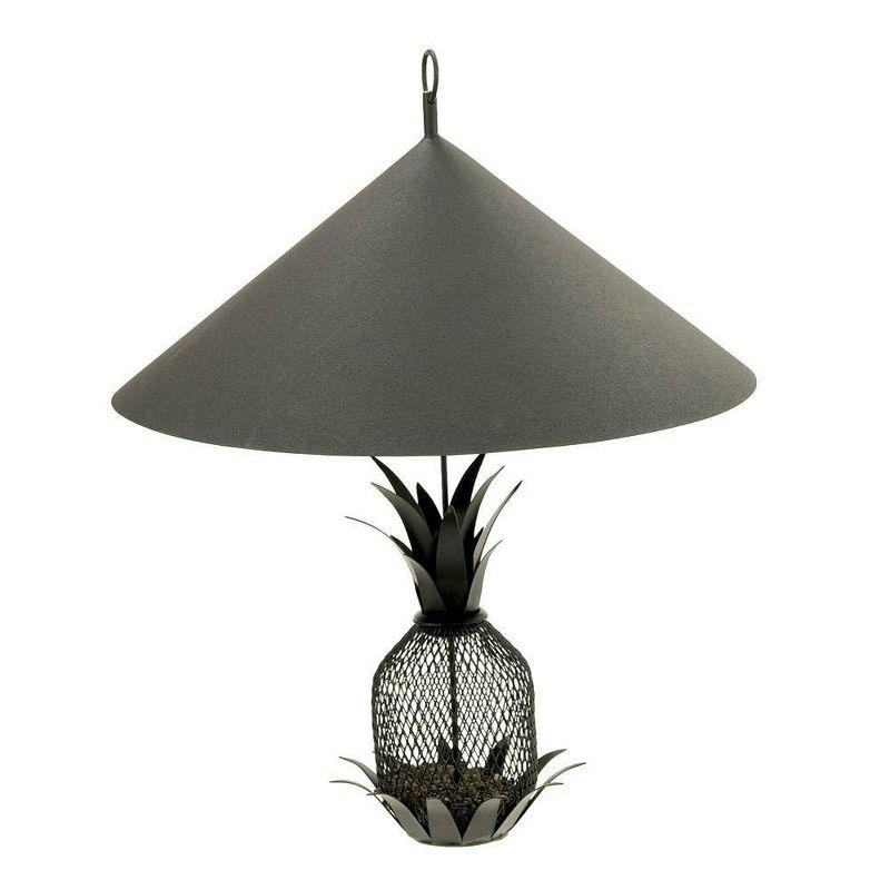 Black Metal Pineapple Hanging Suet Cage Bird Feeder