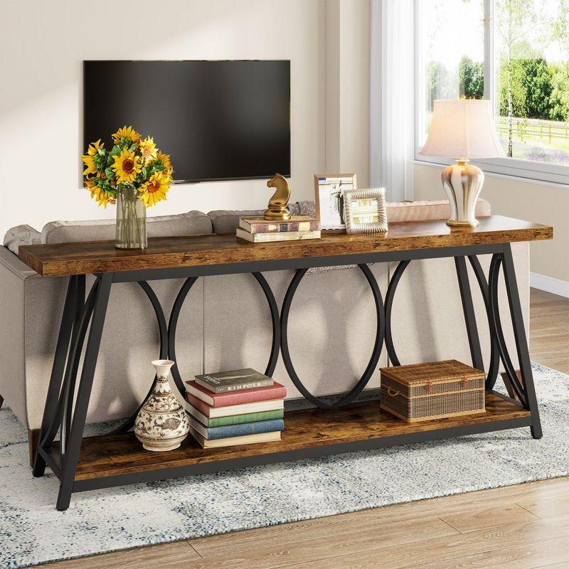 Tribesigns 70.9" Extra Long Console Sofa Table with 2 Tier Storage Shelf