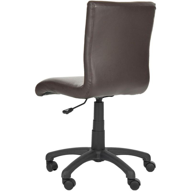 Hal Brown Vegan Leather Armless Desk Chair with Metal Base