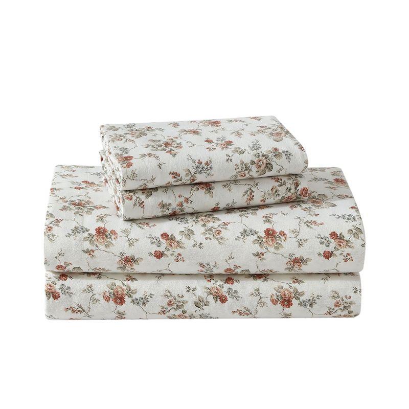 Laura Ashley Le Fleur Orange Queen Sheet Set