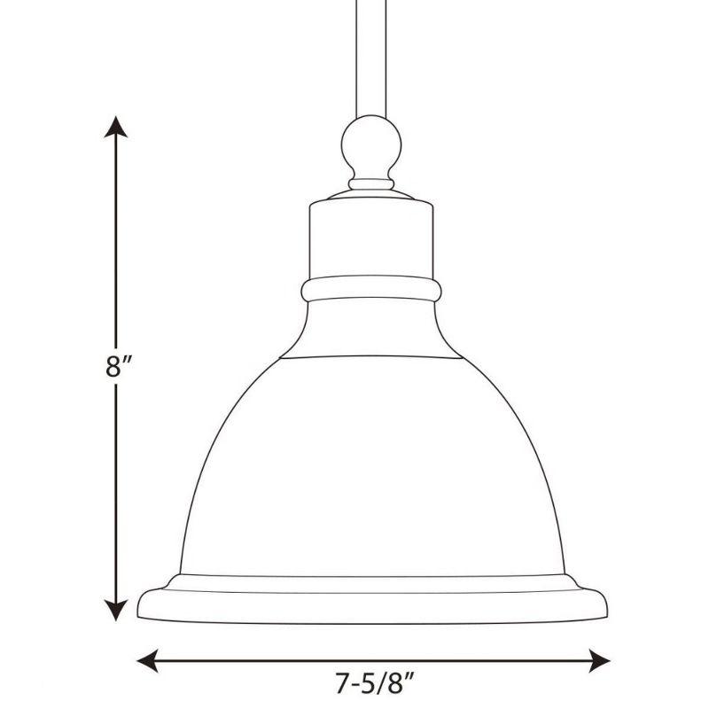 Progress Lighting, Madison, 1-Light Mini-Pendant, Brushed Nickel, Etched Glass Shade