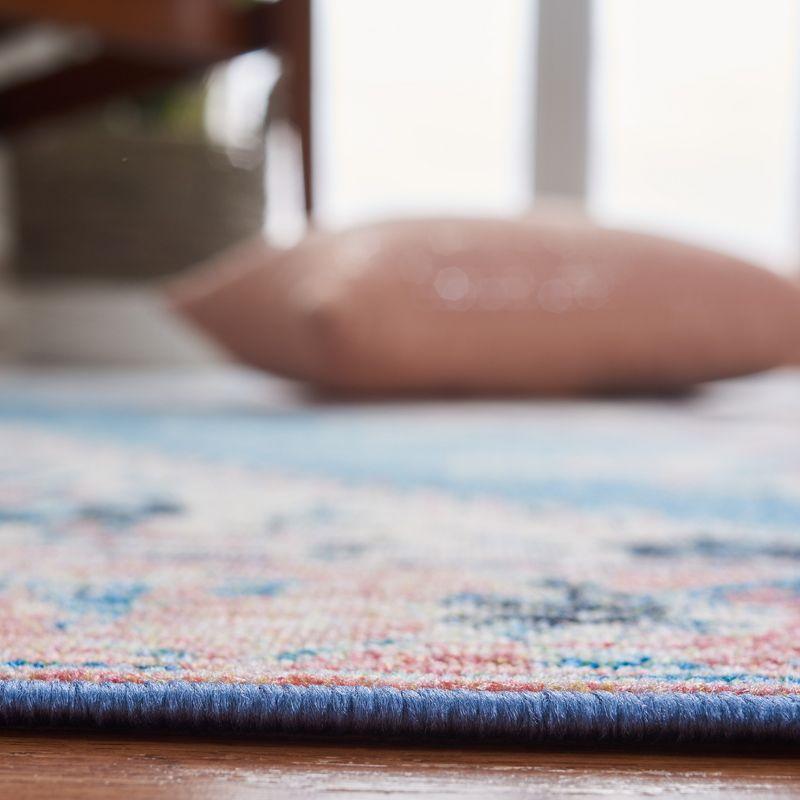 Journey JNY149 Power Loomed Machine Washable Slip Resistant Area Rug - Ivory/Blue - 5'5"x7'7" - Safavieh