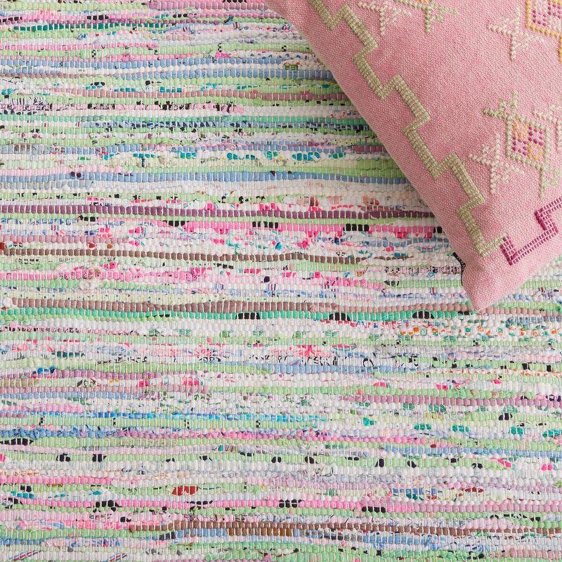 Rag Rug RAR125 Hand Woven Indoor Area Rug - Light Green/Multi - 6'x9' - Safavieh.