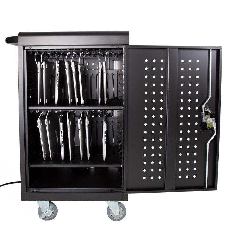 Line Leader Mobile Charging Cart – Holds 30 Devices - Black