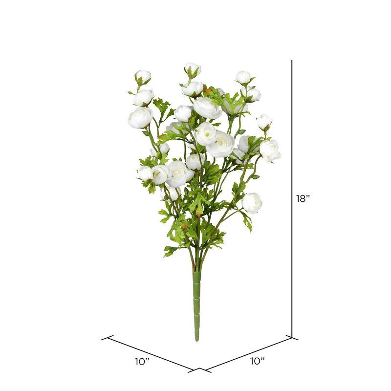 Vickerman 18" Artificial White Ranunculus Bush.