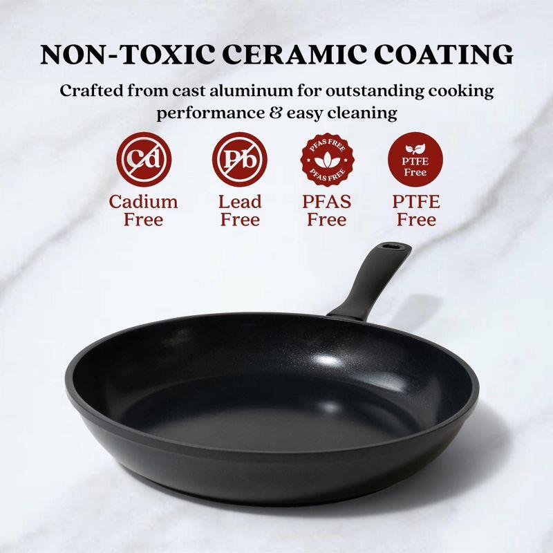 Alva Energy Ceramic Nonstick Frying Pan 8" & 9.5" Scratch Resistant, Healthy Cooking Pan, Non Toxic, Compatible with All Stovetops & Induction Safe