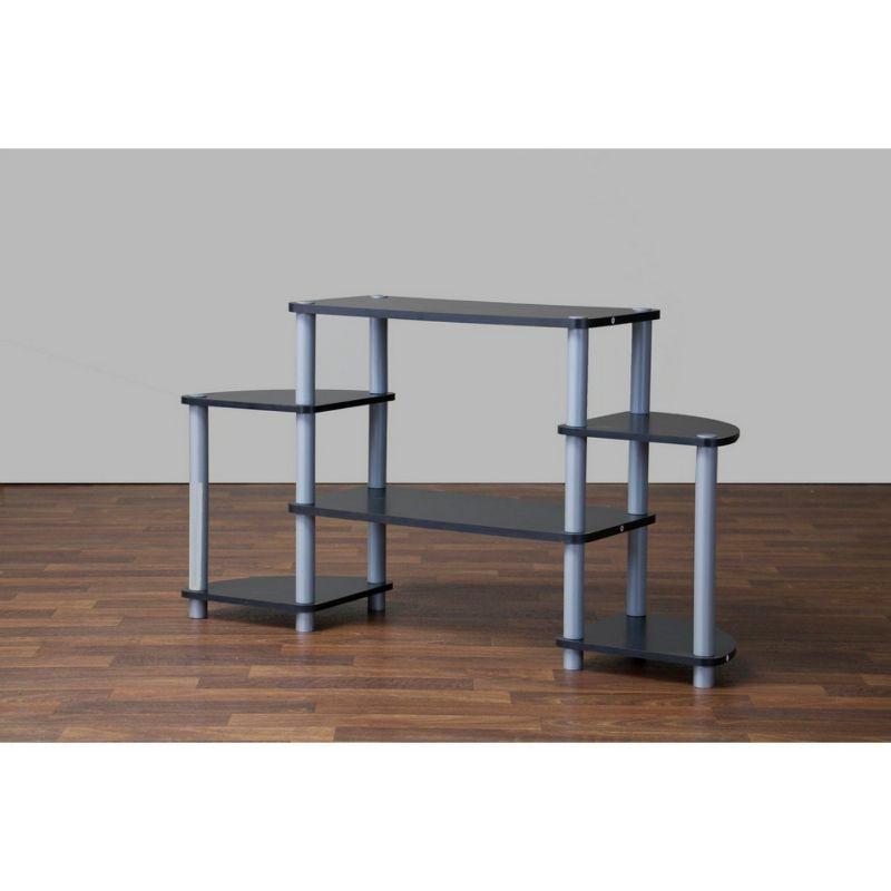 Orbit Black and Silver Neo-Space-Age 3-Tier TV Stand